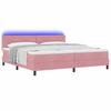 LED Box Spring Bed with Headboard Pink 200 X 200 Cm Velvet