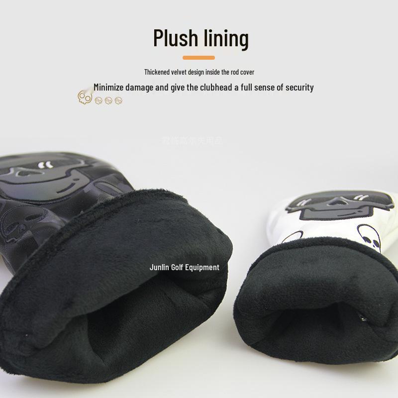 Waterproof Embroidered Skull Golf Club Head Cover - 3 Colors