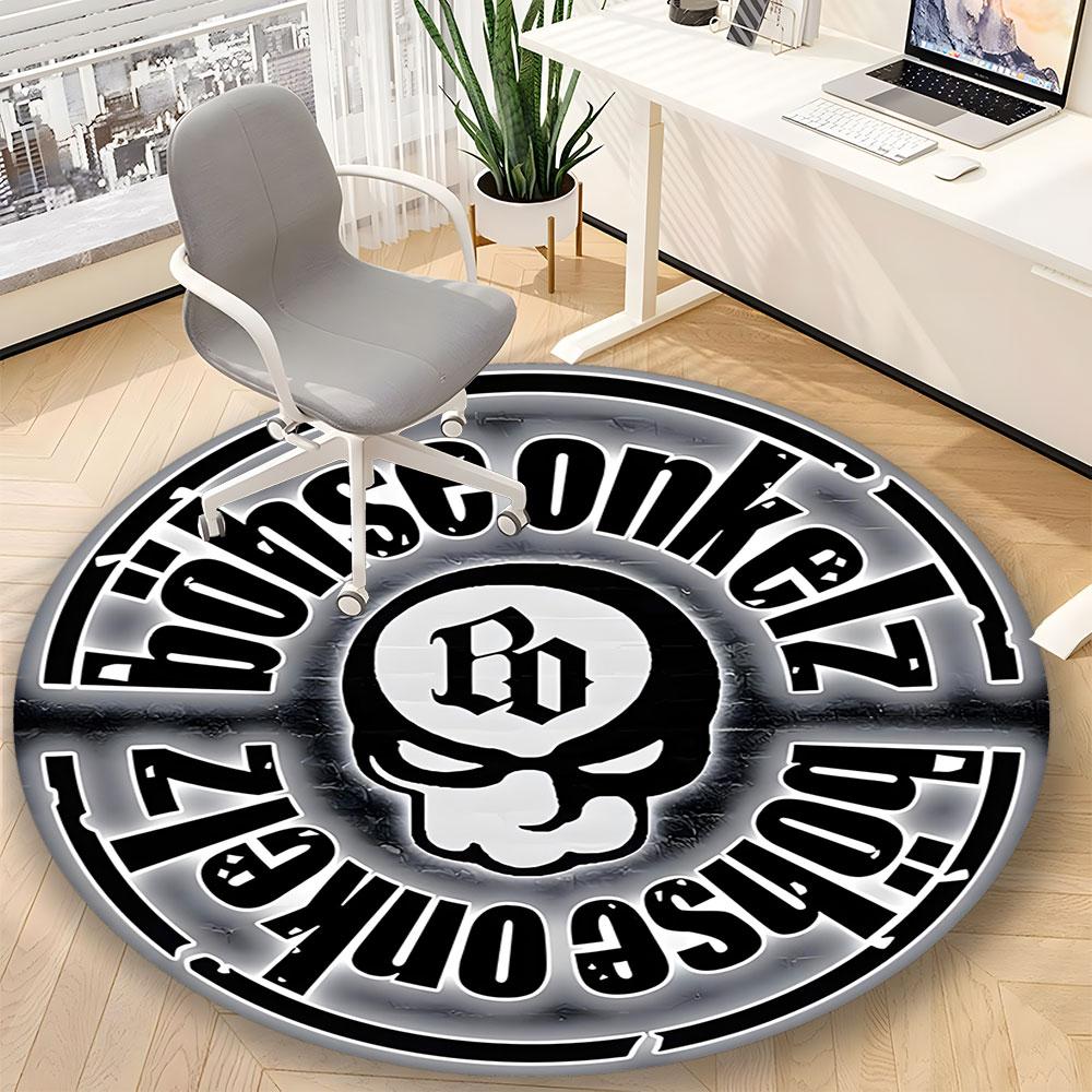 Böhse Onkelz Band Themed Round Carpet– Non-Slip Round Floor Mat – Indoor Home Decor Rug
