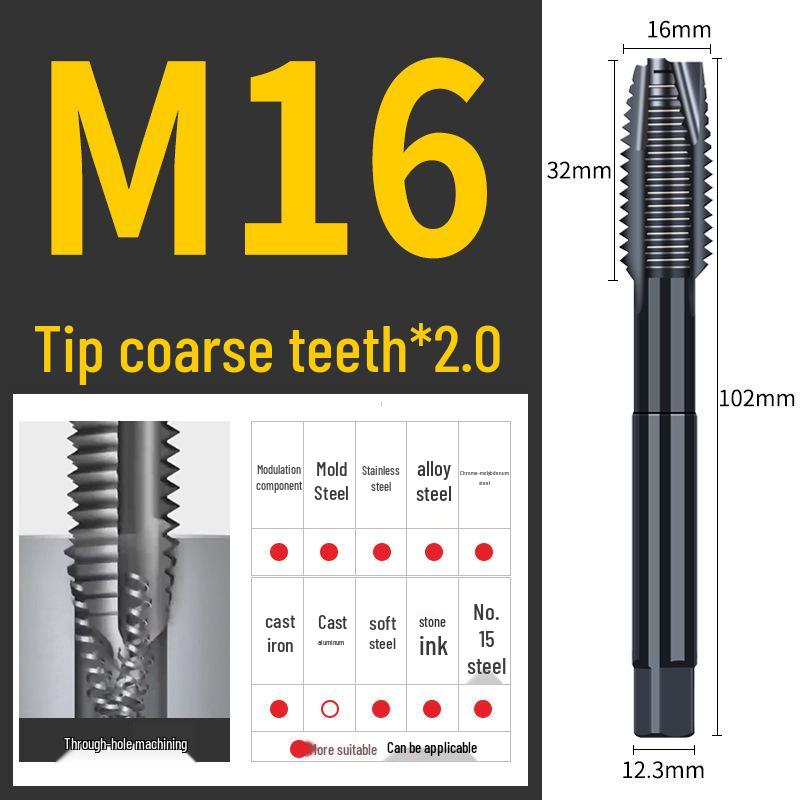 65° Nitridační strojový spirálový závitník pro nerezovou ocel, Velikosti M3-M12