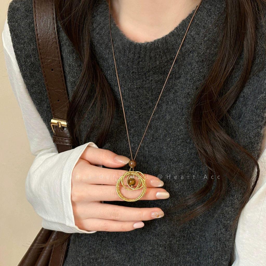 Mori Acorn-Style Ethnic Necklace: Handmade Woven Cotton & Linen Unisex Apparel Accessory