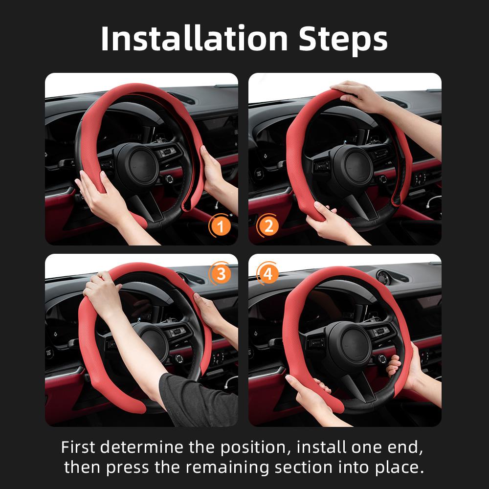 Suitable for Citroen Perforated Leather Steering Wheel Cover C3 C4 X Berlingo C5 Aircross Jumper SpaceTourer Ami X Red Black