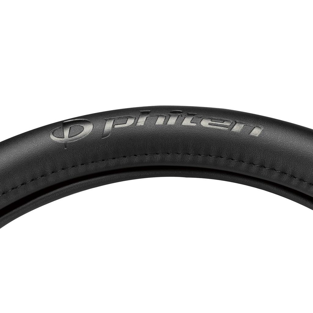 BONFORM Phiten Leather Aqua Titanium Steering Wheel Cover, Black, 6799-01BK