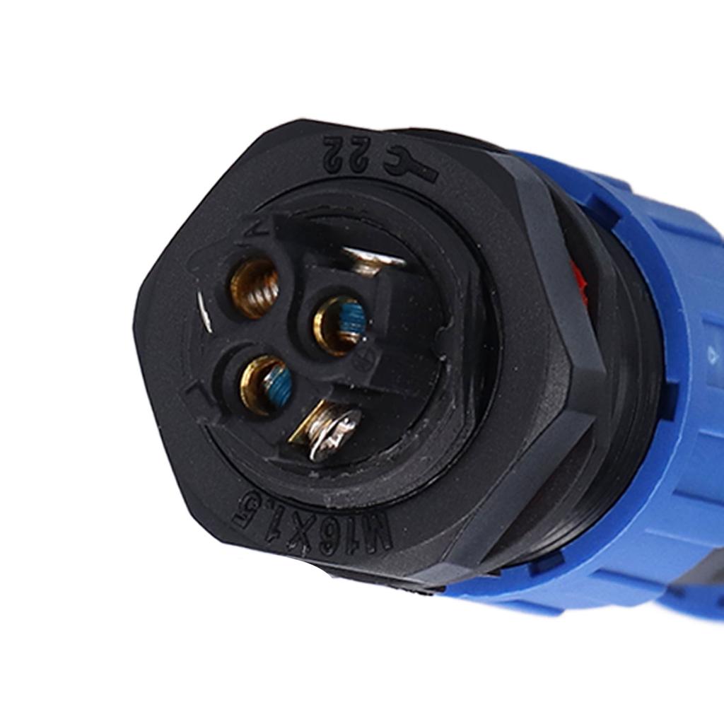 IP68 Waterproof Aviation Plug Socket Set LP16 3Pin Weld Free Back Nut Type Male Female Butt Terminal 250V 10A