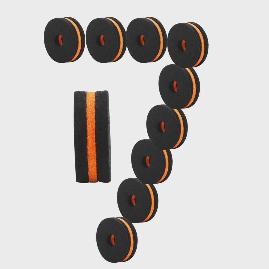 Black & Gold Non-Slip Felt Drum Cymbal Pads - Set of 10