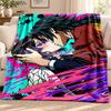 Akaza Demon Slayer Blanket Flannel Blanket Soft Cozy Plush Throw for Sofa Bed Lightweight Home Decoration Outdoor Camping