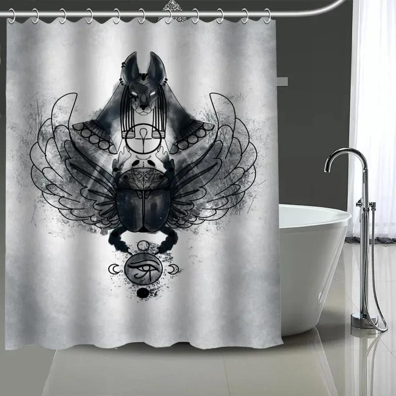 Egyptische Anubis Egyptische Cultuur Grote Douchegordijn, Waterdicht Polyester Stof Met 12 Haken, Huis Decoratie