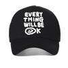 Every Thing Will Be OK Printing Baseball Cap for Men Breathable Adjustable Trucker Hats Summer Women Sun Mesh Cool Snapback Hat