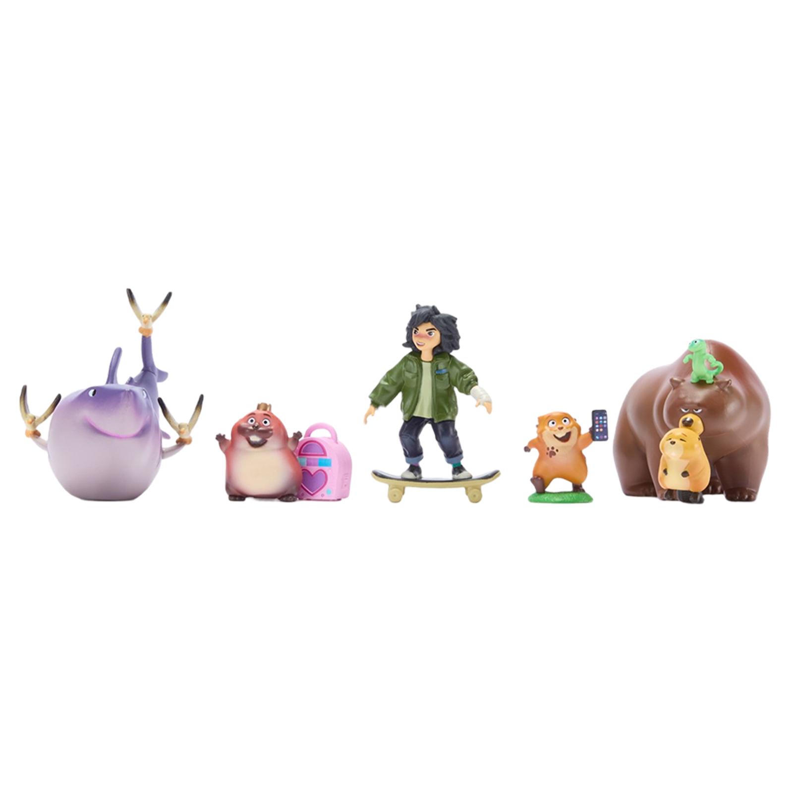 

Animal Character Action Figure Set with Skateboard and Accessories for Creative Play and Collectible Display Suitable for Children One Size