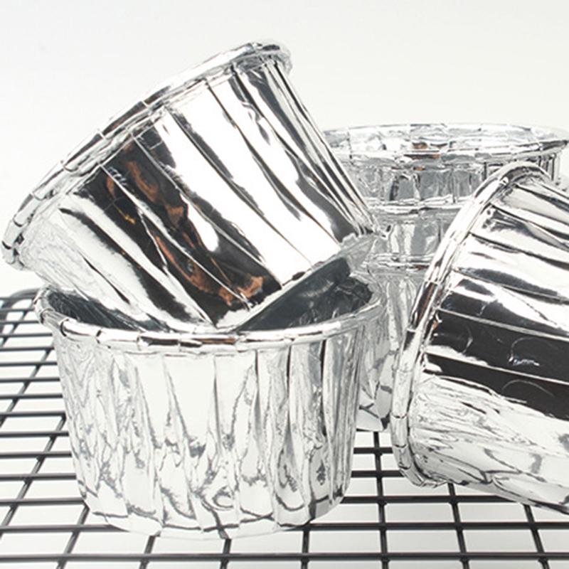 50pcs/set Curling Cup Cake Baking Paper Cup Disposable Dessert Cup High ...