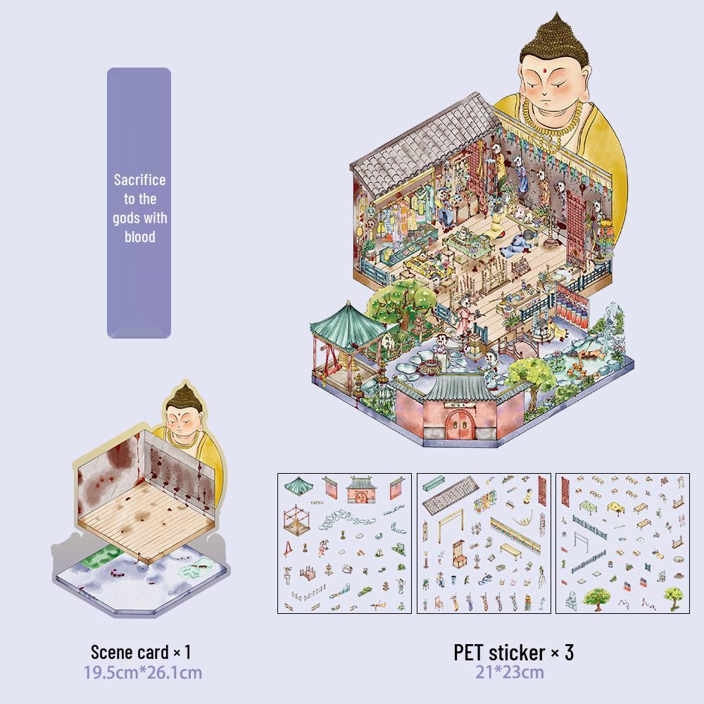 Micro Ink 3D Cartoon Decompression Stickers for DIY Miniature Scene Journals