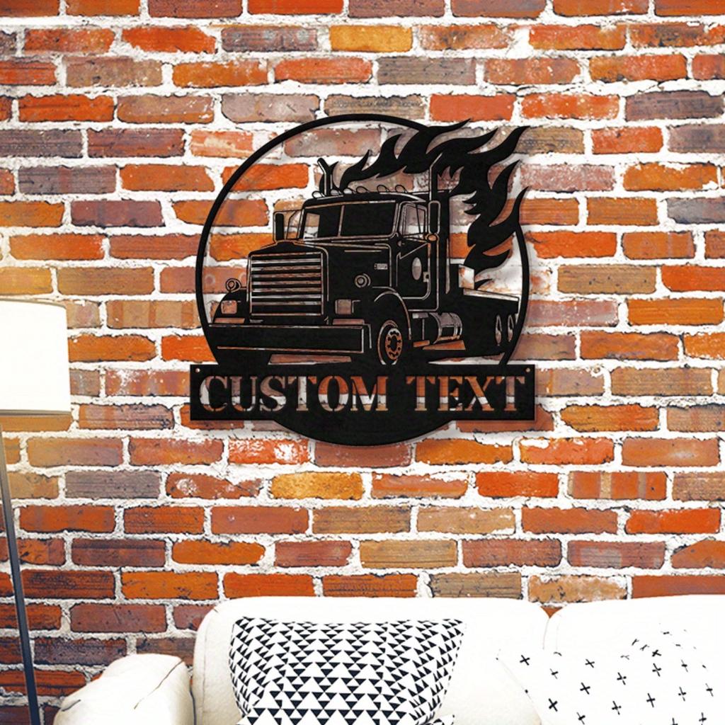 Custom Trucker Name Metal Sign Wall Art Classic Style Home Decor