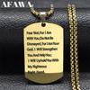 Bible Verse Cross Dog Tag Necklace for Women Men Stainless Steel Gold Color Lord's Prayer Chain Necklaces Jewelry Colar N7419S02