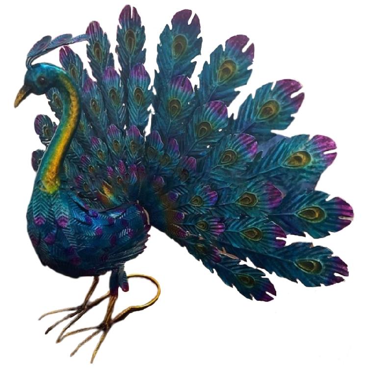 Metal Peacock Statue Decorative Sculpture Outdoor Garden Patio Decoration 1
