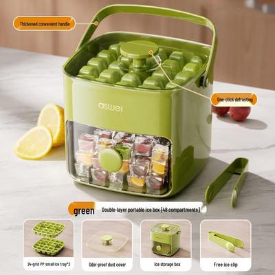 Press-Type Double-Layer Ice Tray with Lid