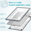 MacBook Pro 16 14 Protective Case With Cooling Stand Support M1 M2 M3 Laptops - Hard Shell Cover In Black Gray Beige Blue