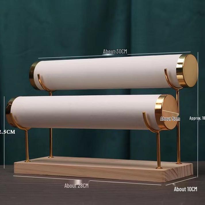 

Velvet Jewelry Display Stand: Solid Wood, Single/Double Layer for Bracelets and Watches