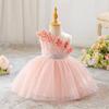2026 First Birthday Princess Dress - Puffy Mesh Skirt for Girls