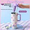 Cartoon Style Vacuum Insulated Cup Stainless Steel Car Mug With Straw And Thickened Body For Outdoors