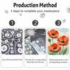 Elegant Framed Pearl Art DIY Set with Vibrant Poppy Flower 5D Sparkling Bead Canvas Painting Ready to Display Romantic Home Decor Gift