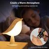 3 Kolorowe LED Bezprzewodowe Lampki Nocne z Czujnikiem na Stolik Nocny Ściemniane Lampki w Kształcie Ptaków Sterowane Dotykowo Ładowane przez USB Lampki Stołowe do Sypialni Dekoracja Domu