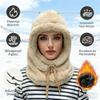 Warm Thermal Windproof Balaclava Ski Hood Motorcycle Face Cover Polar Fleece Adjustable Cycling Neck Cover Full Face Mask Winter