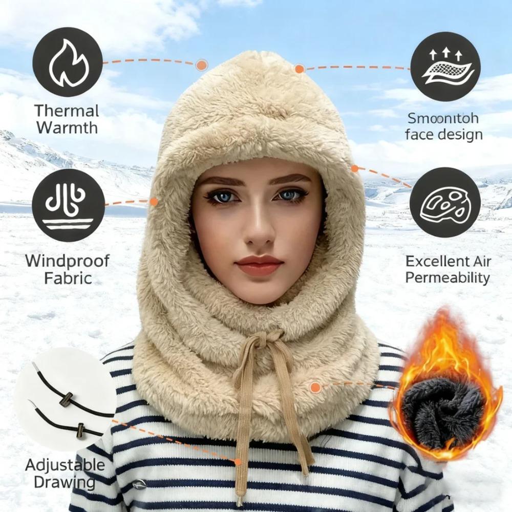 Warm Thermal Windproof Balaclava Ski Hood Motorcycle Face Cover Polar Fleece Adjustable Cycling Neck Cover Full Face Mask Winter