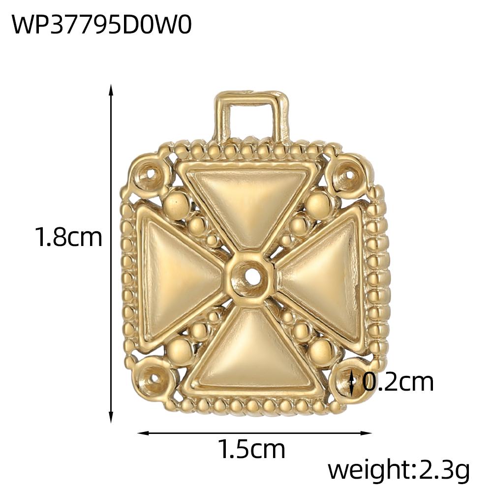 CARLIDANA Retro Geometric Jewelry Pendant Charms Stainless Steel Gold Plated Embossed Coin Moon Sun Jewelry Accessories Earrings