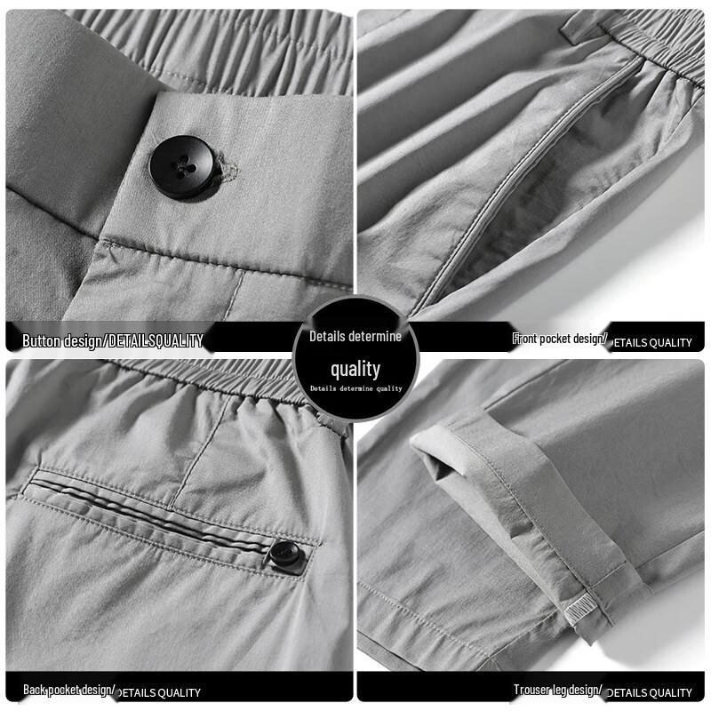 ROMON Men's Anti-Wrinkle Slim-Fit Straight-Leg Casual Pants