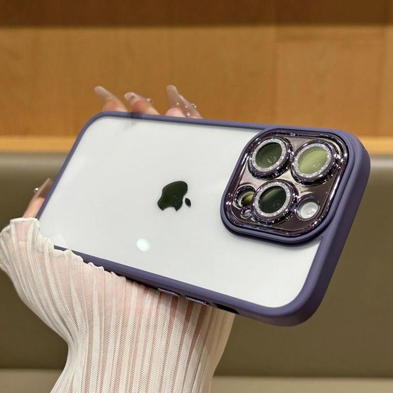 Husă de telefon transparentă cu sclipici de lux pentru iPhone 11 12 13 14 15 Pro Max Plus Huse de protecție cu diamant transparent rezistent la șoc