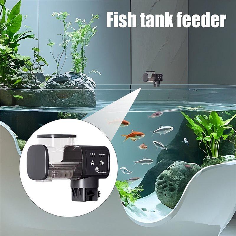 Automatic For Fish Tank Feeder Smart Rechargeable Design Waterproof Precise Portion Control For Fish Turtles Vegetable Pond