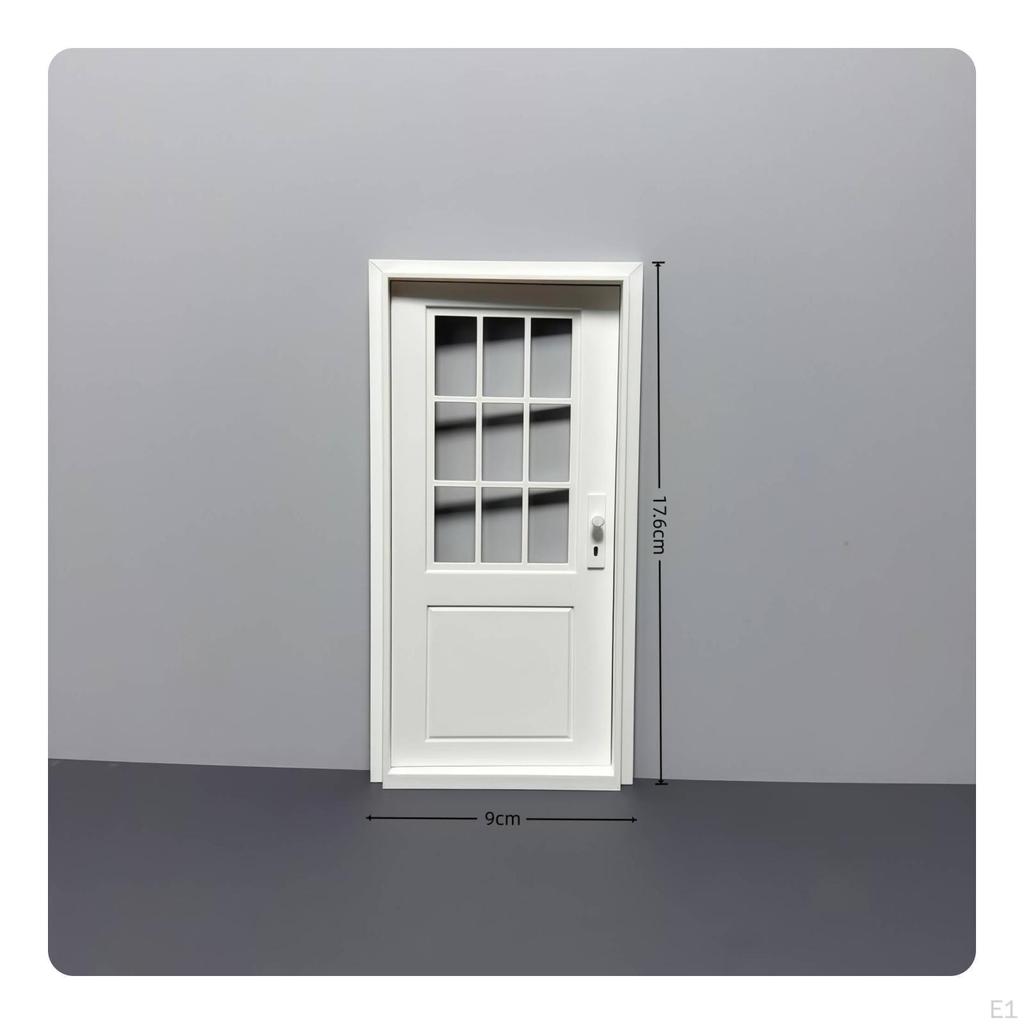 Dollhouse Door Framed Panel Openable DIY White Hollow