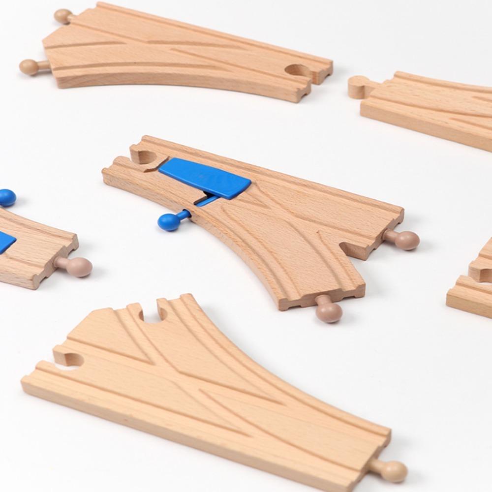 Children Train Track Toys Wooden Track Railway Toys Track Connector Toys Wooden Track Accessories