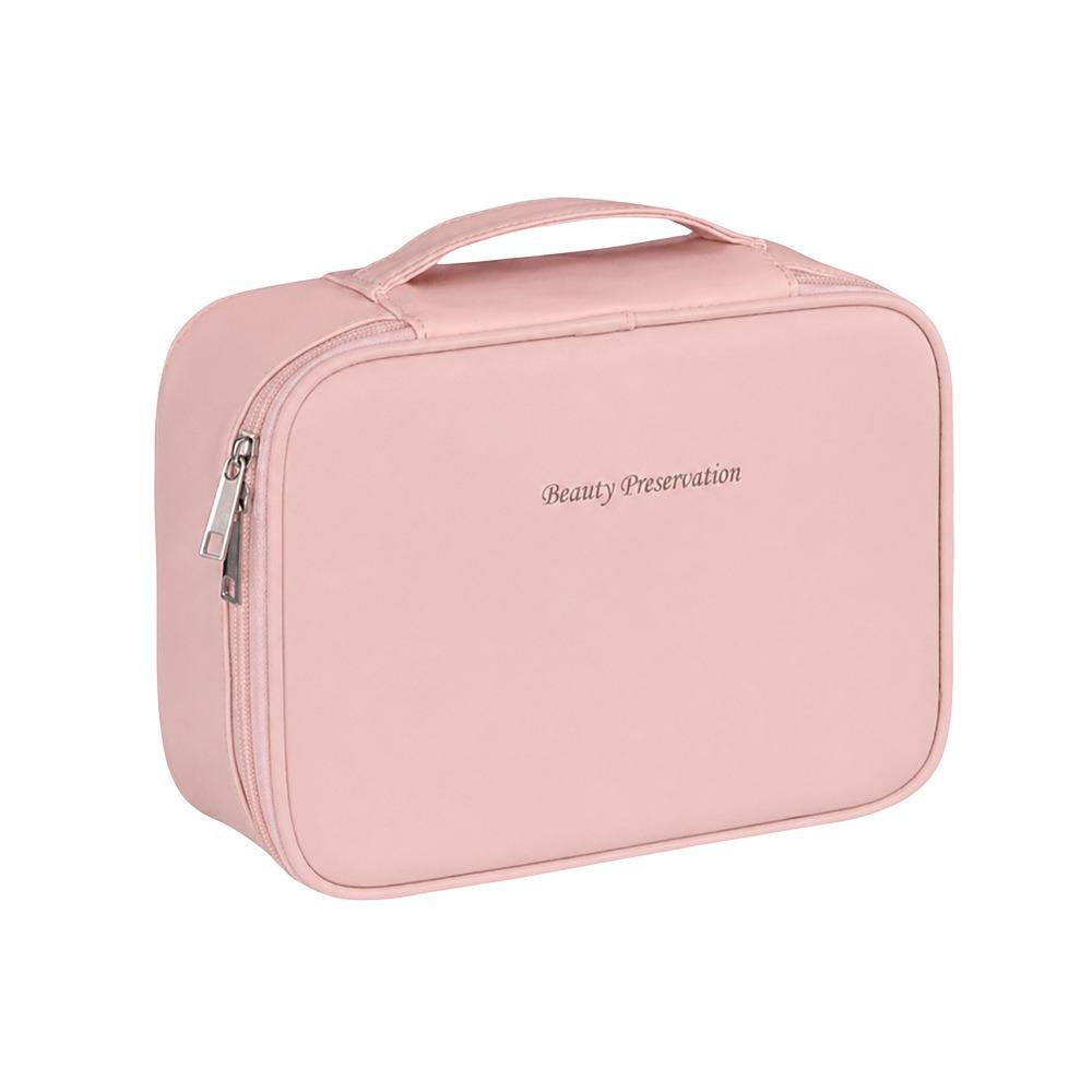 New Double Layer Cosmetic Bag Zippered Waterproof Makeup Bag Large Capacity Cosmetics Organizer