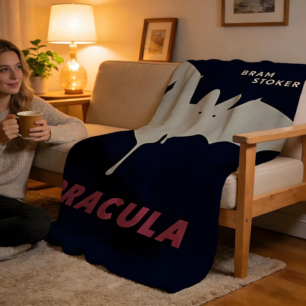 Throw High-Density Short Plush Blanket For Sofa Nap Air-Conditioned Room Soft Skin-Friendly Dracula
