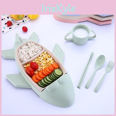 Spoon Chopsticks Childrens Fork Creative Airplane Tableware Set Student Compartment Dinner Plate