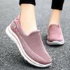 Women's Shoes Spring Middle-aged Elderly Mom Shoes, Slip-on Flat Elderly Shoes, Comfort Soft Sole Fly Knit Upper Brand Women Footwear