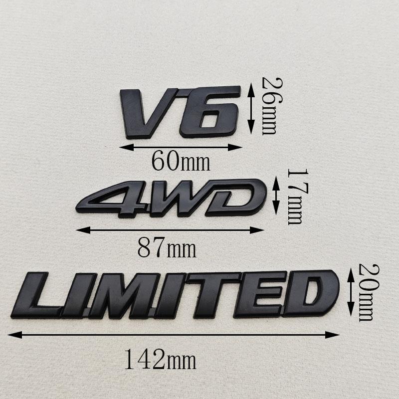 3D Metall Auto Aufkleber Logo 4WD V6 V8 LIMITED Kotflügel Seitenemblem Heckklappen Emblem Für Toyota LC150 LC200 4Runner Tundra Zubehör
