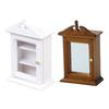 Miniature Bathroom Cabinet with Miroor 1/12 Scale Furniture For Dollhouses Interior Bathroom Scene Display Decoration
