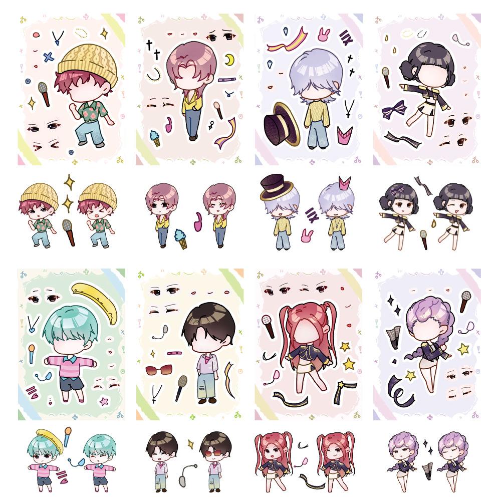 

2026 All KPOP Demon Hunters Guka Devil Men s Group Anime Laser Cut Sticker for Office Stationery And School Supplies Decoration#