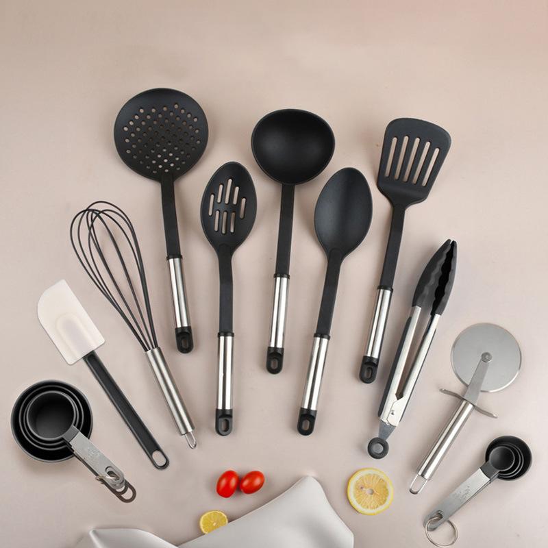 Nylon Kitchenware 19 Piece Household Cooking Spatula and Spoon Set Kitchen Cookware Baking Tools Set