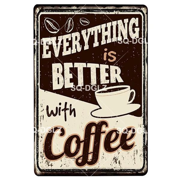 SQDGLZCOFFEE Menu Metal Sign Vintage Plaque Plate Decor For Pub Bar Wall Decor Break Coffee Tin Signs Retro Paris Cafe Poster