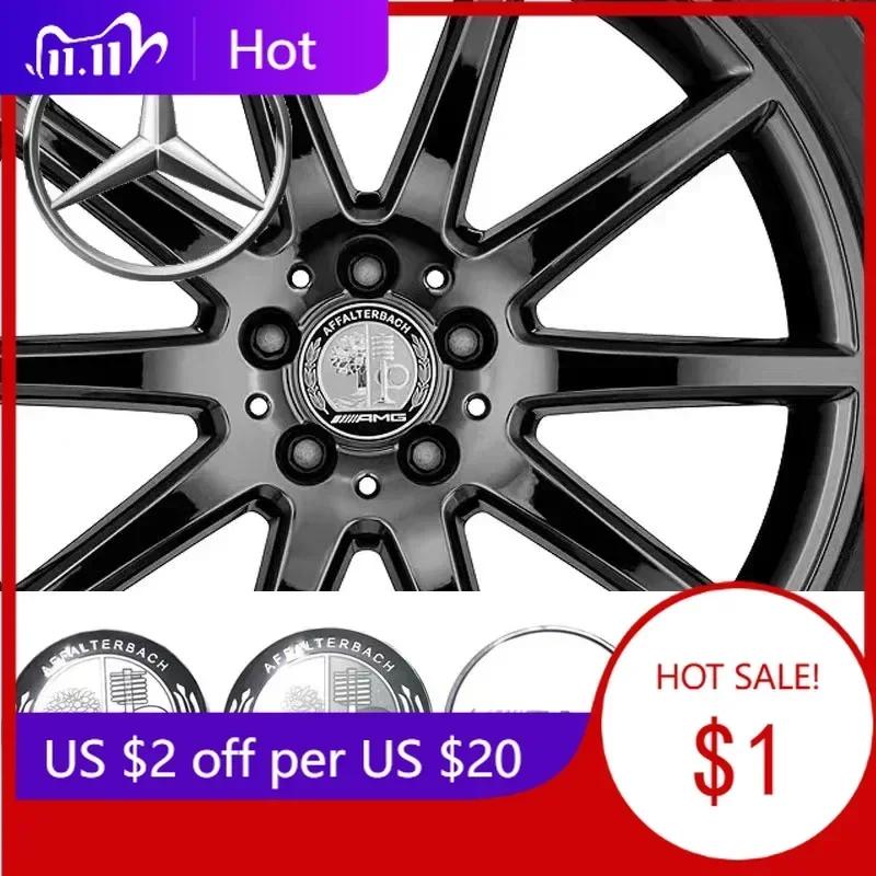 Car Sticker For Mercedes Benz 4PCS 75mm for Mercedes benz AMG C E S GLE CLC Class W204 W203 W205 W124 W221 Car Wheel Center Cap