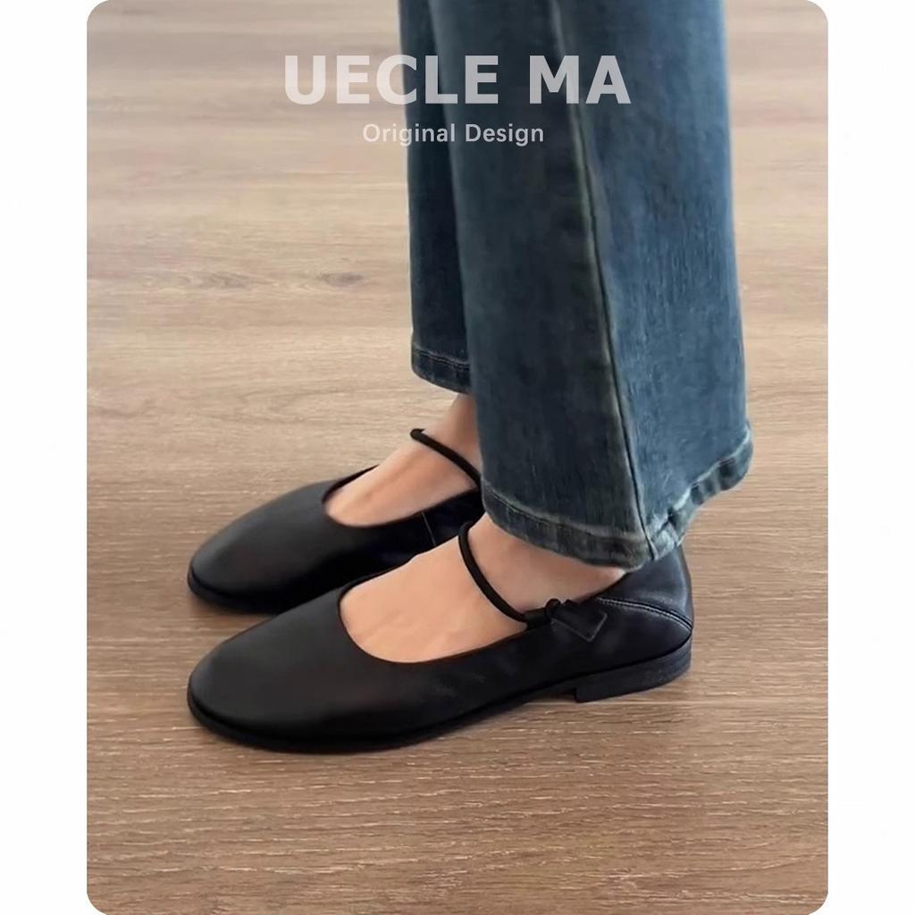 Sheepskin version~ Retro niche elastic band ballet shoes soft sole comfortable Mary Jane flat bottom shallow mouth small single shoes women