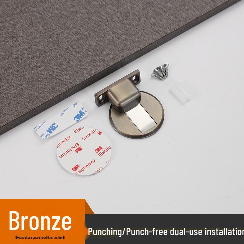 304 Edelstahl Magnetischer Türstopper, Bohrlos und Winddicht, Versteckter Zinklegierung Bodenmontage Schließer.