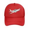 Vintage Twin Engine Airplane Line Ar Mesh Baseball Cap Polyester Forward Observations Hat Adjustable Golf Hat Summer