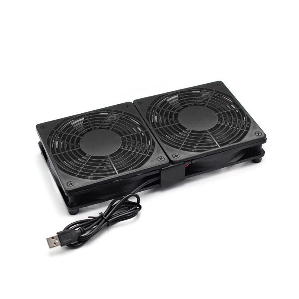 USB Powered Electronic Cooling Fan Dual Fan DC 5V Modem Router Cooler DIY Mute Network Cabinet Server Cooling Project DVR TV Box