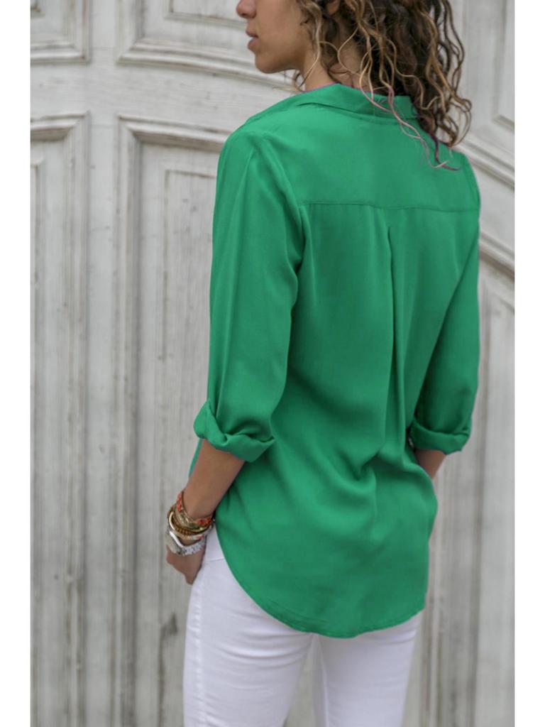 Women's Slim Fit Long Sleeve Professional Blouse - Business Formal Summer Top