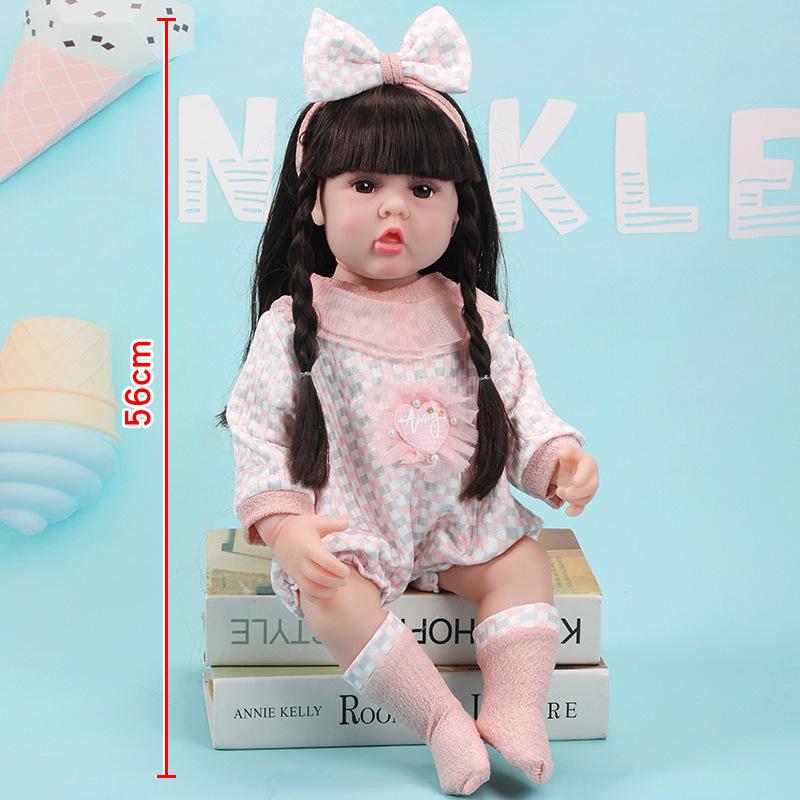 56cm Reborn Simulation Barbie Baby Doll Gift Set - Soft Gel Toy for Girls