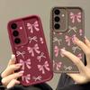 Pink Bowknot TPU Case For Samsung Galaxy A56 A36 A26 A55 A17 A16 A15 A35 A25 A54 5G S25 Edge S22 S23 Ultra S24 FE Phone Cover